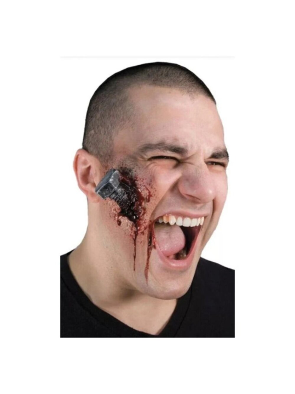 Gory Bloody Bolt Halloween Costume Makeup Accessory Prosthetic Latex Appliance